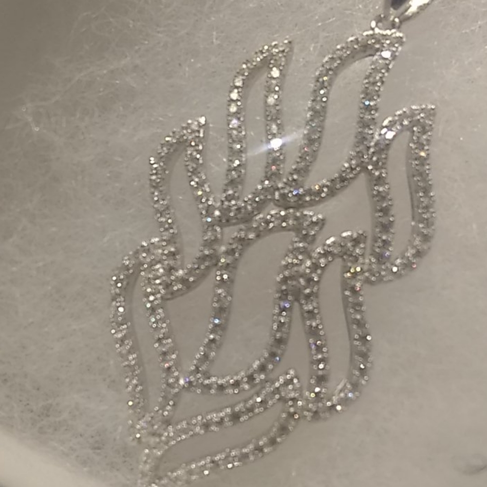 Sterling silver 18in chain necklace cz diamonds s - Picture 3 of 6